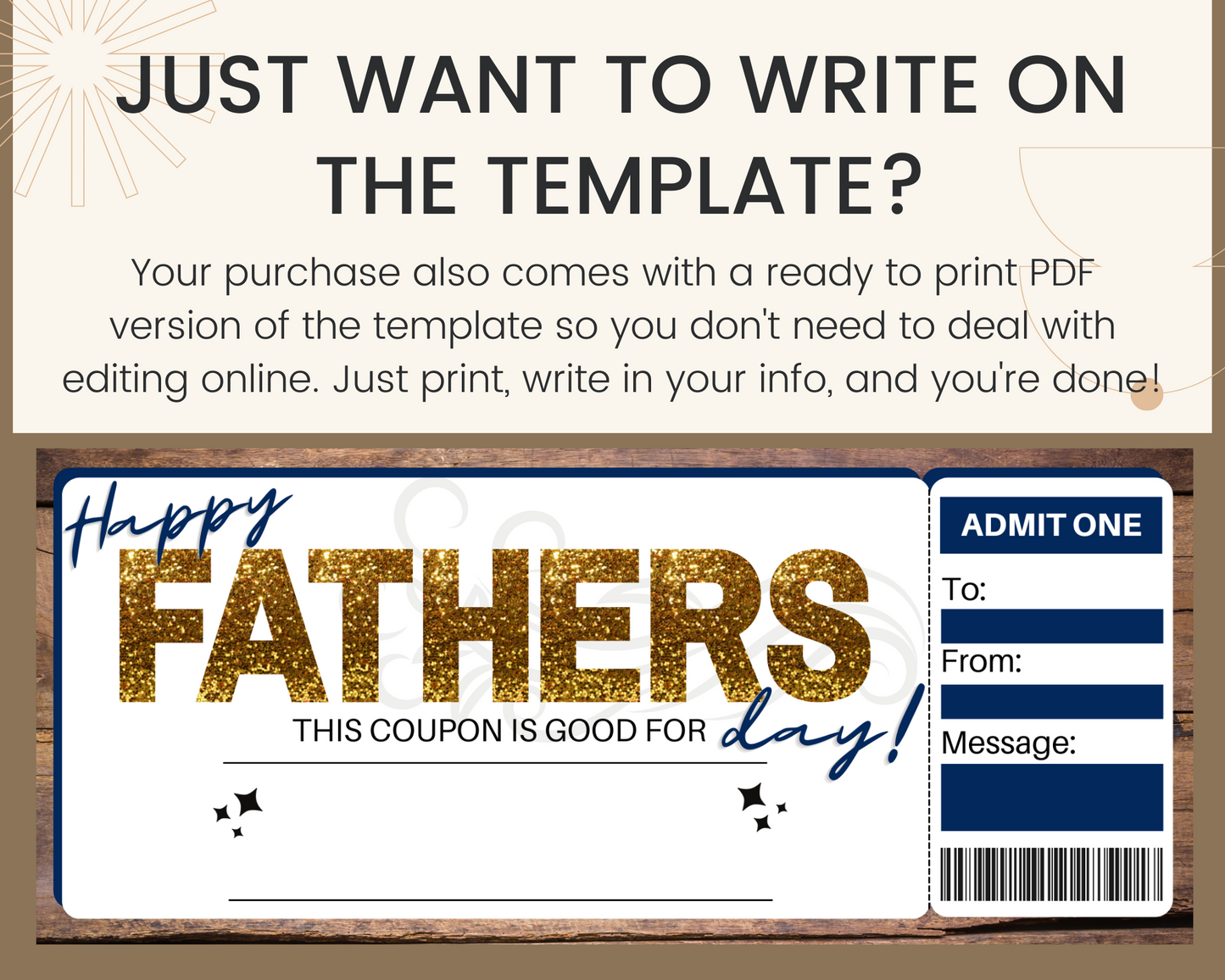 Father's Day Customizable Gift Coupon
