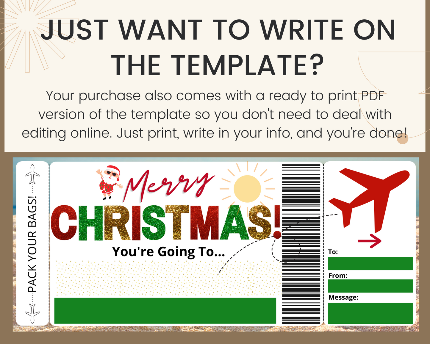 Christmas Boarding Pass Template