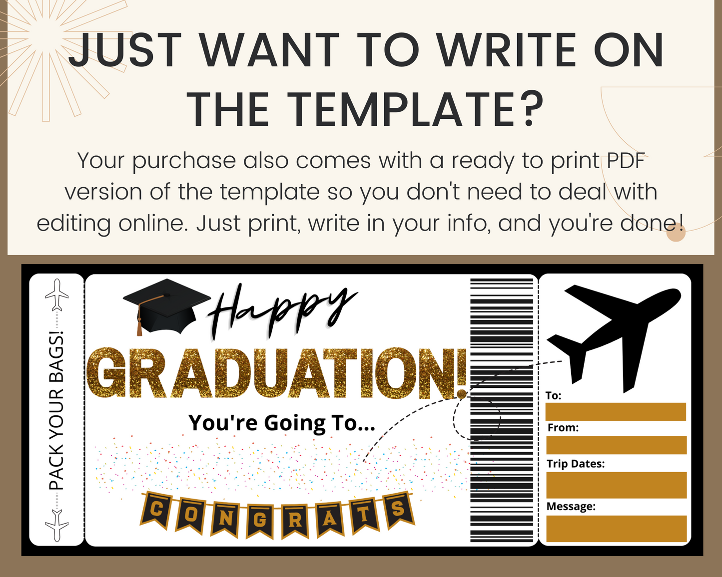 Graduation Boarding Pass Template