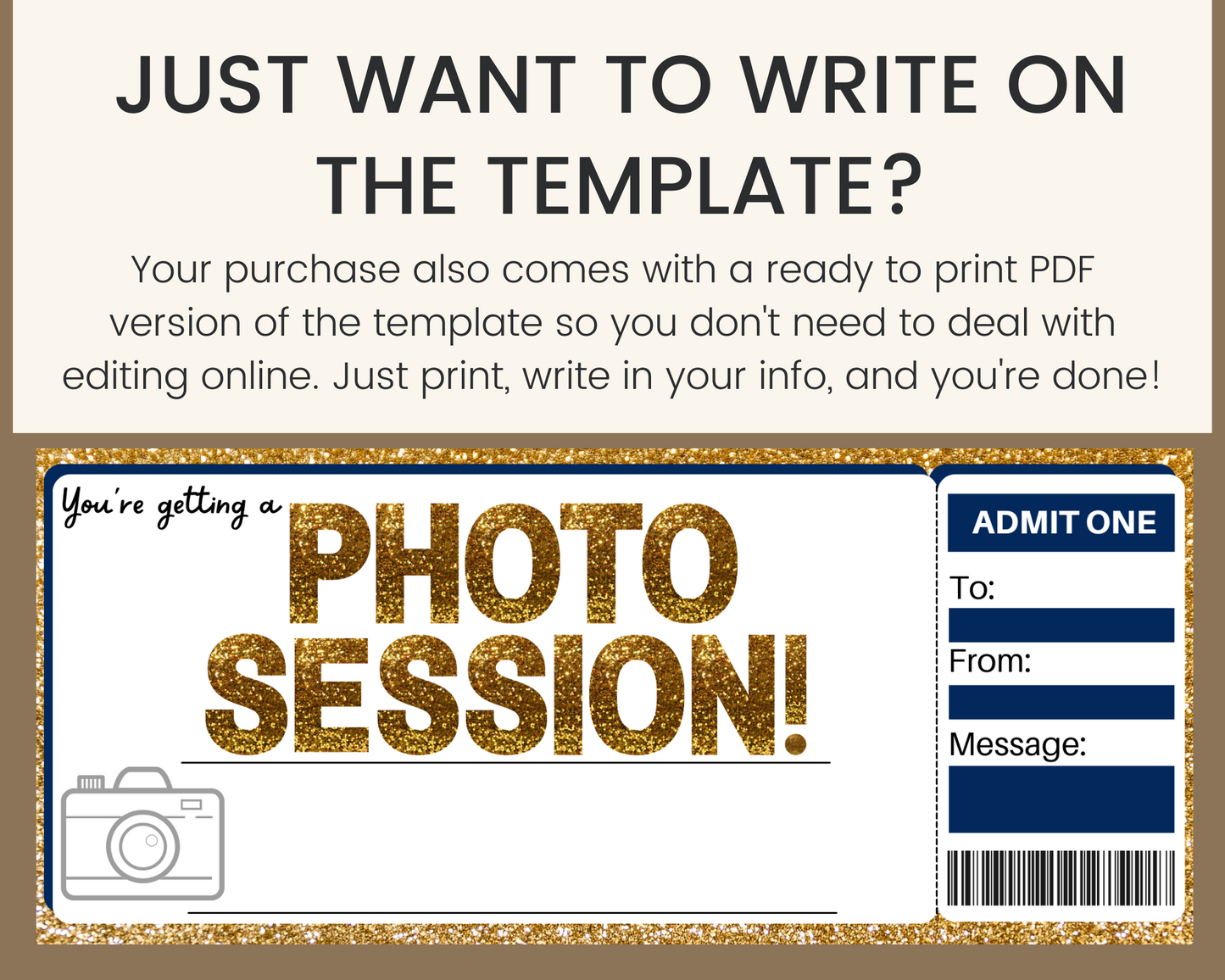 Photography Session Gift Ticket