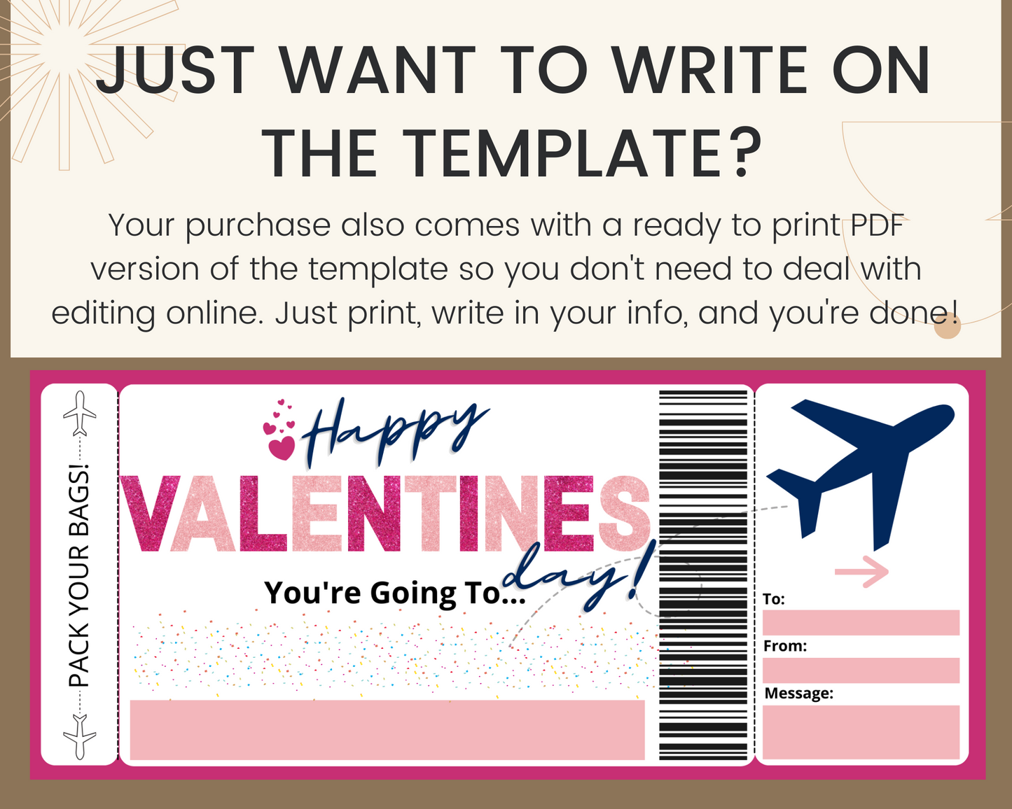 Valentine's Day Boarding Pass Template