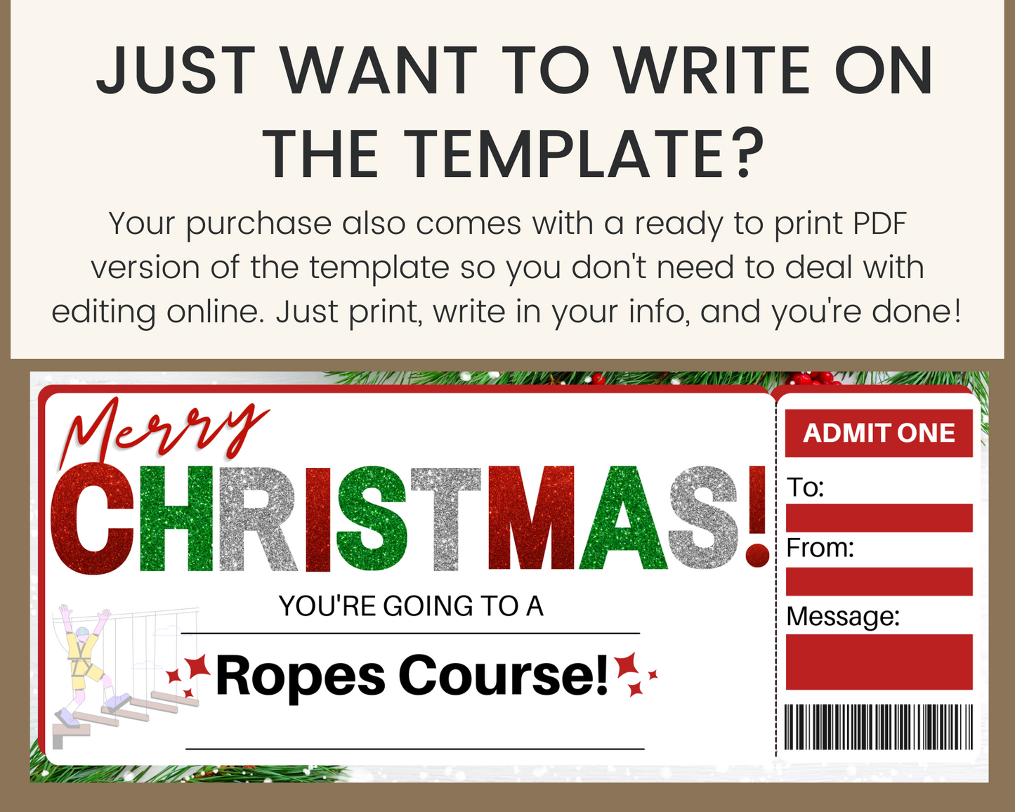 Christmas Ropes Course Ticket