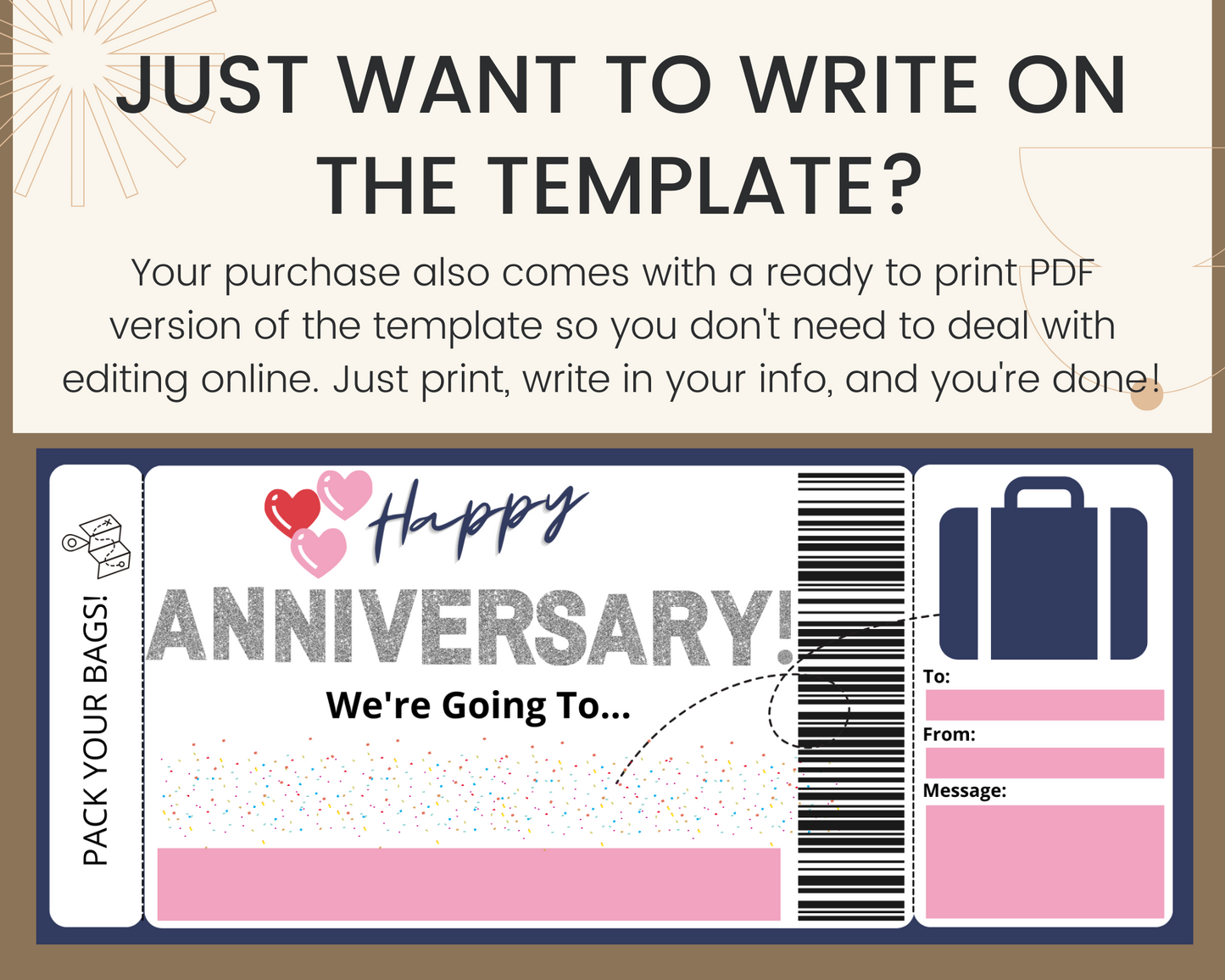 Anniversary Boarding Pass Gift Certificate