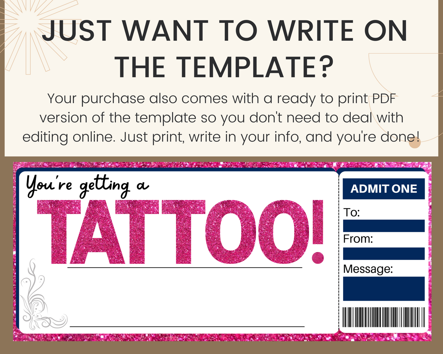 Tattoo Gift Certificate Template