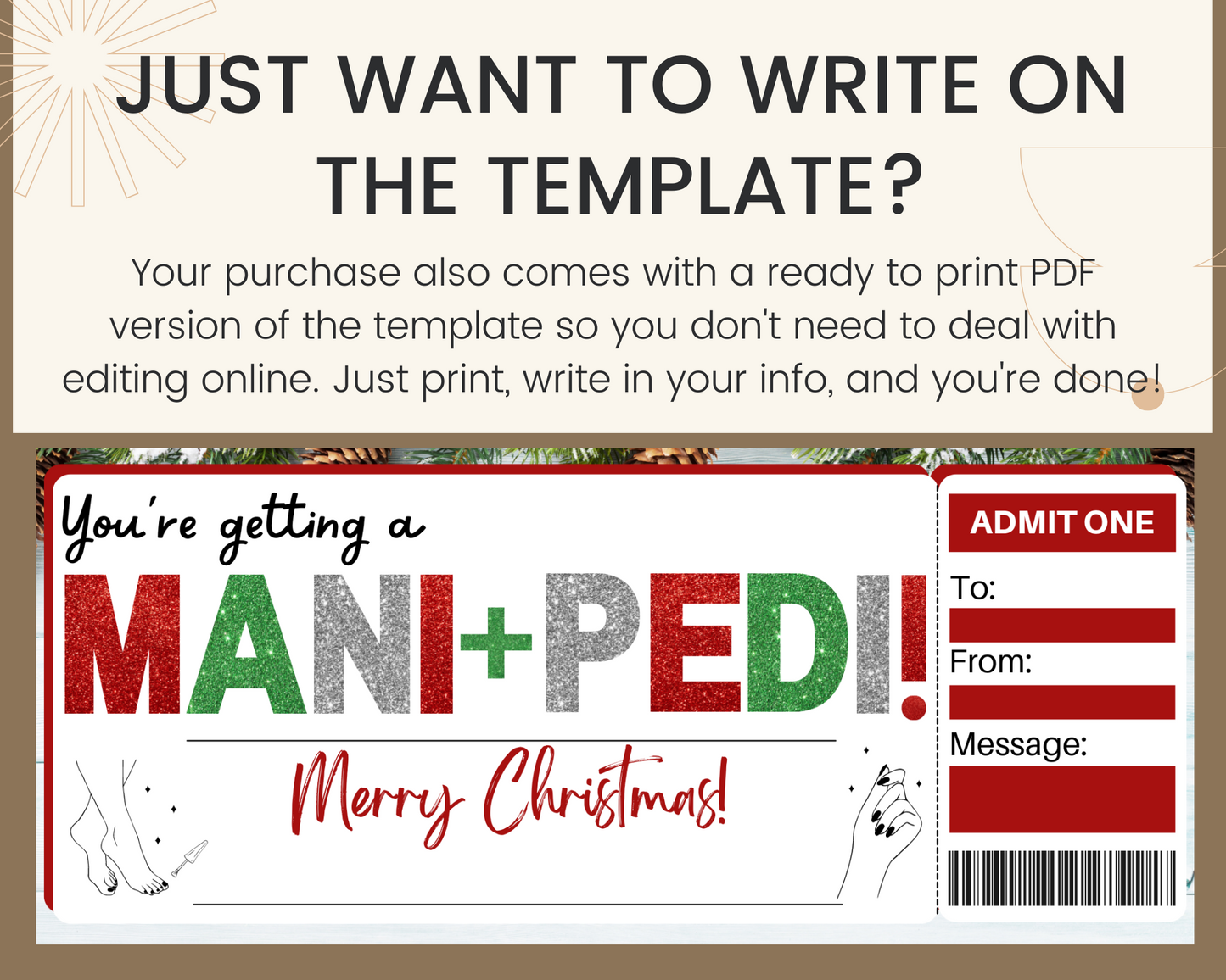 Christmas Mani Pedi Gift Certificate