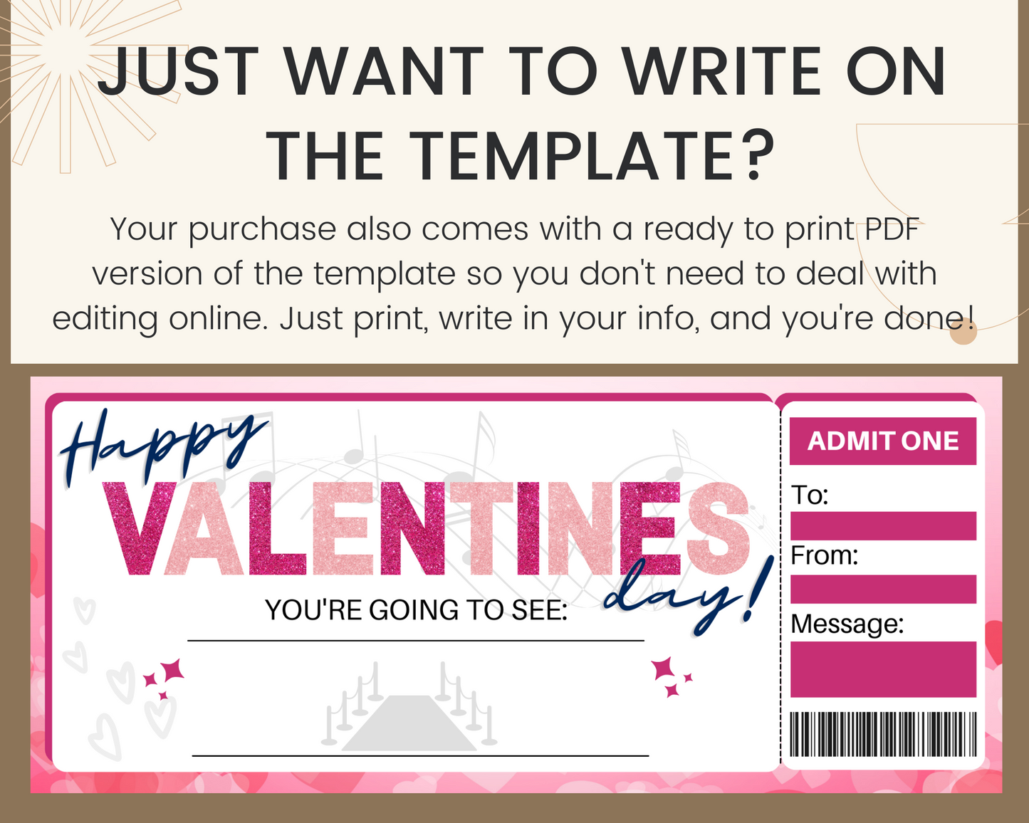 Valentine's Day Concert Ticket Template