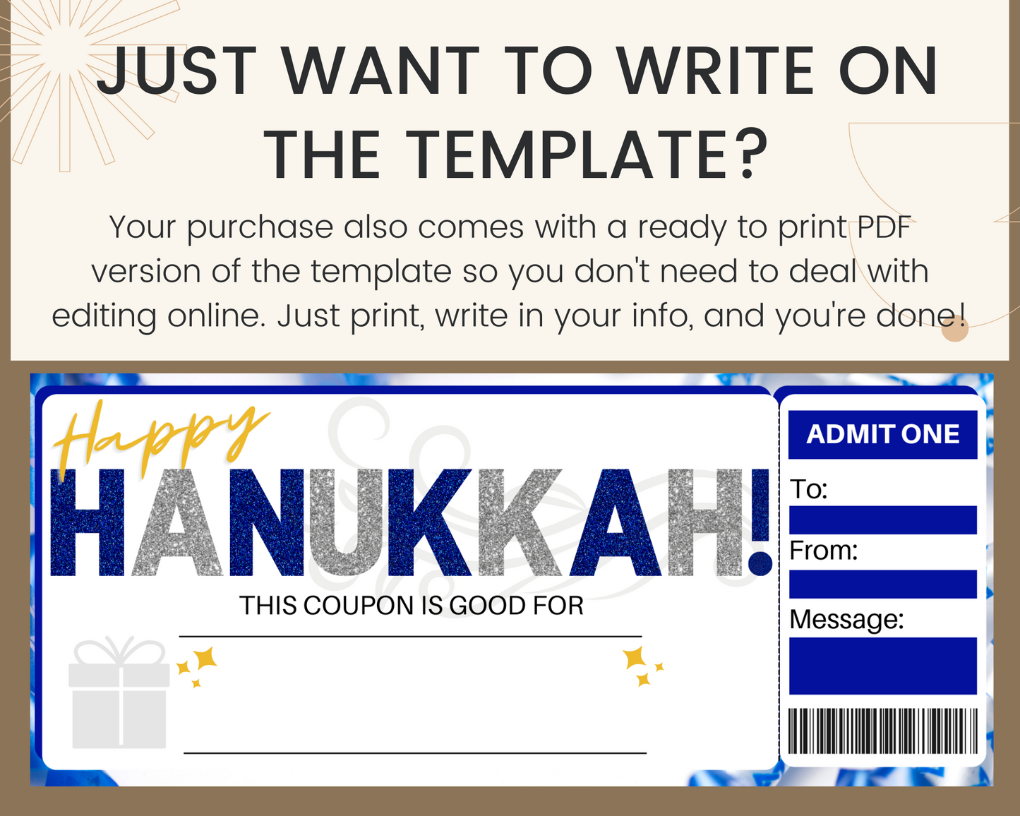 Hanukkah Gift Coupon