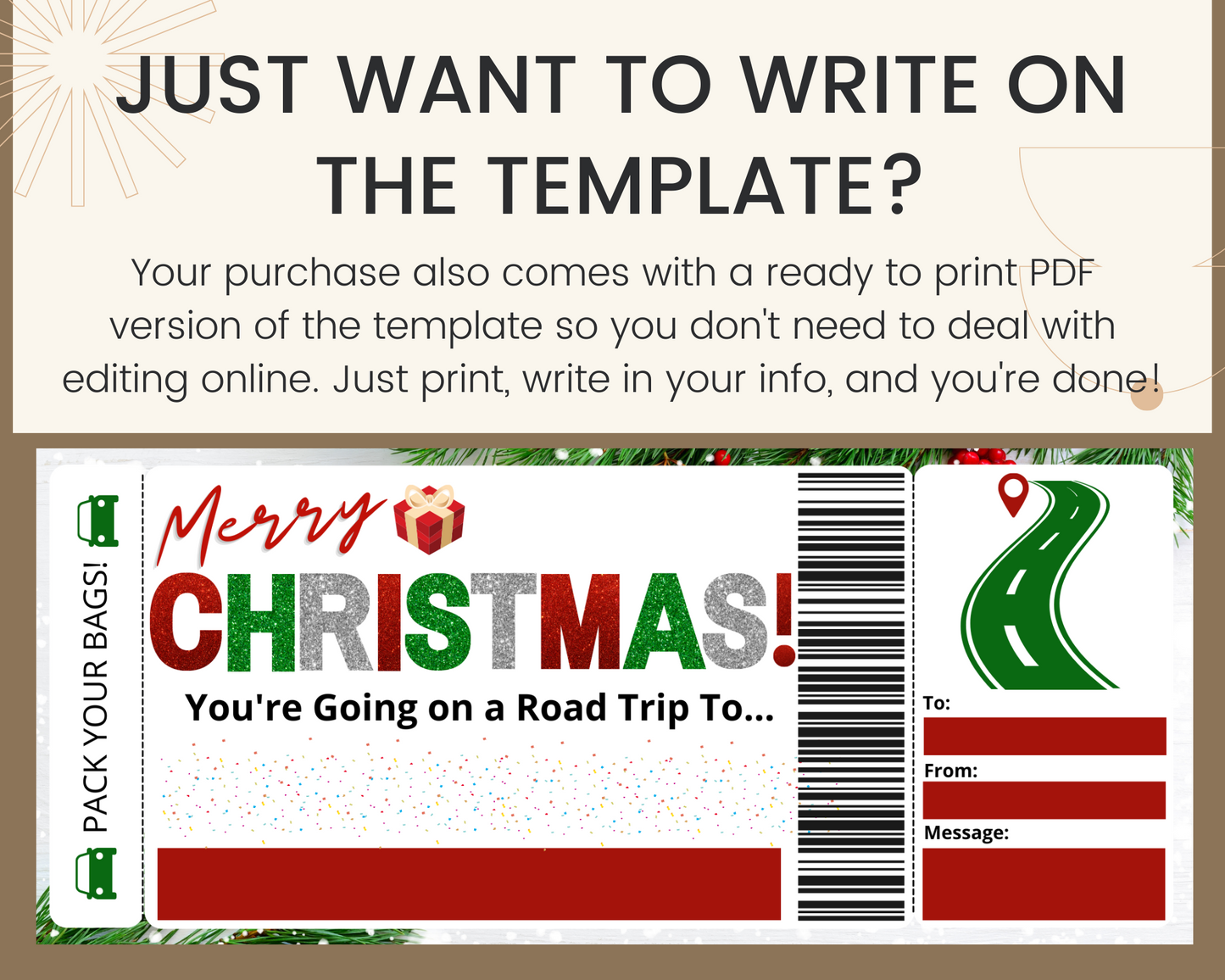 Christmas Road Trip Boarding Pass