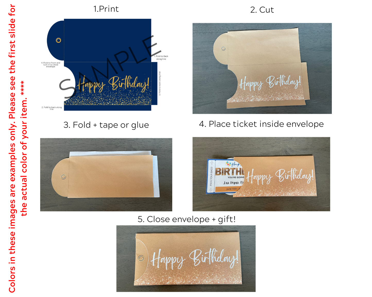 Printable Gift Ticket Pouch: Navy Birthday