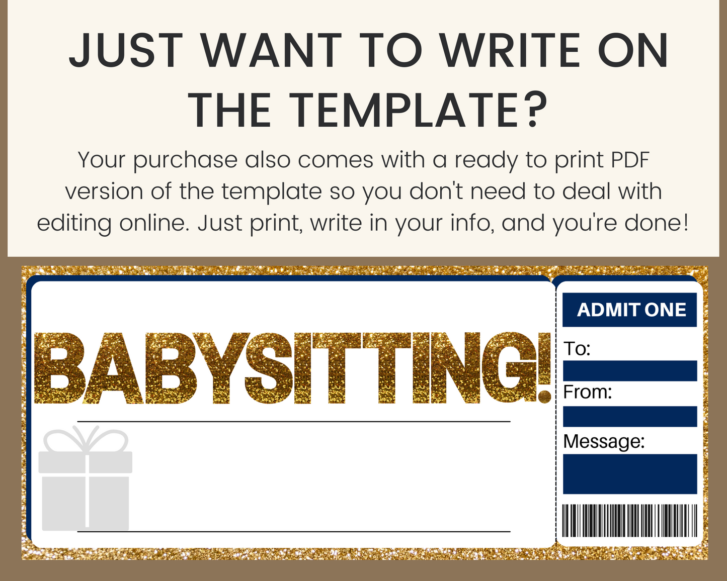 Babysitting Gift Coupon