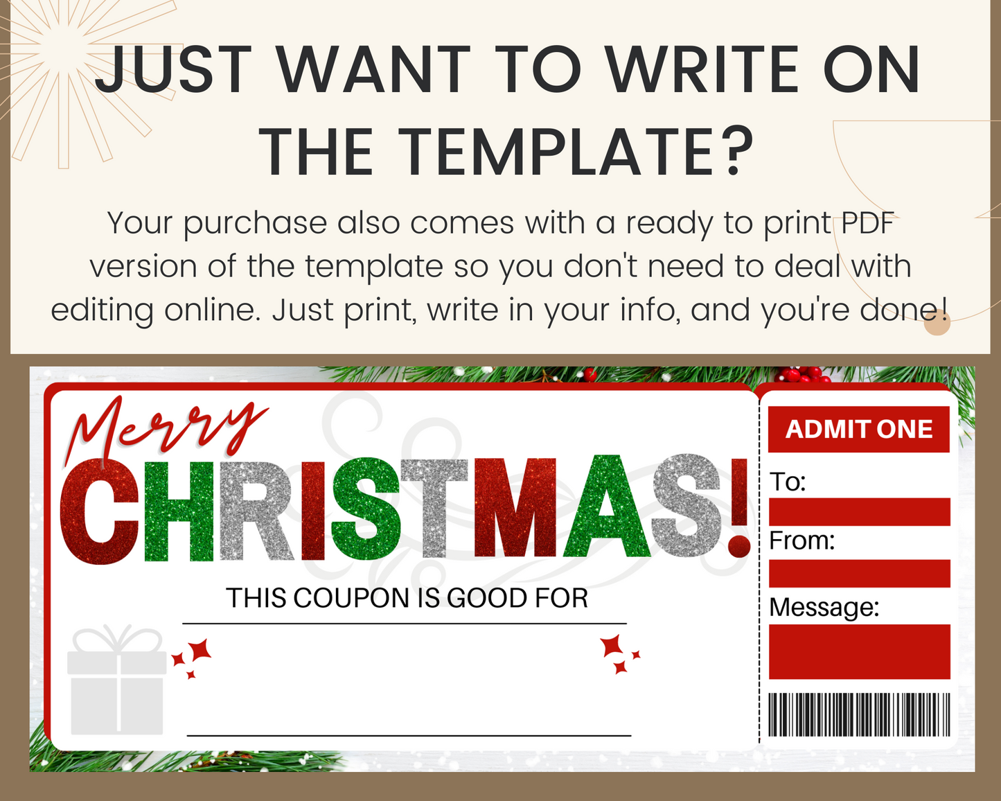 Custom Christmas Coupon Template