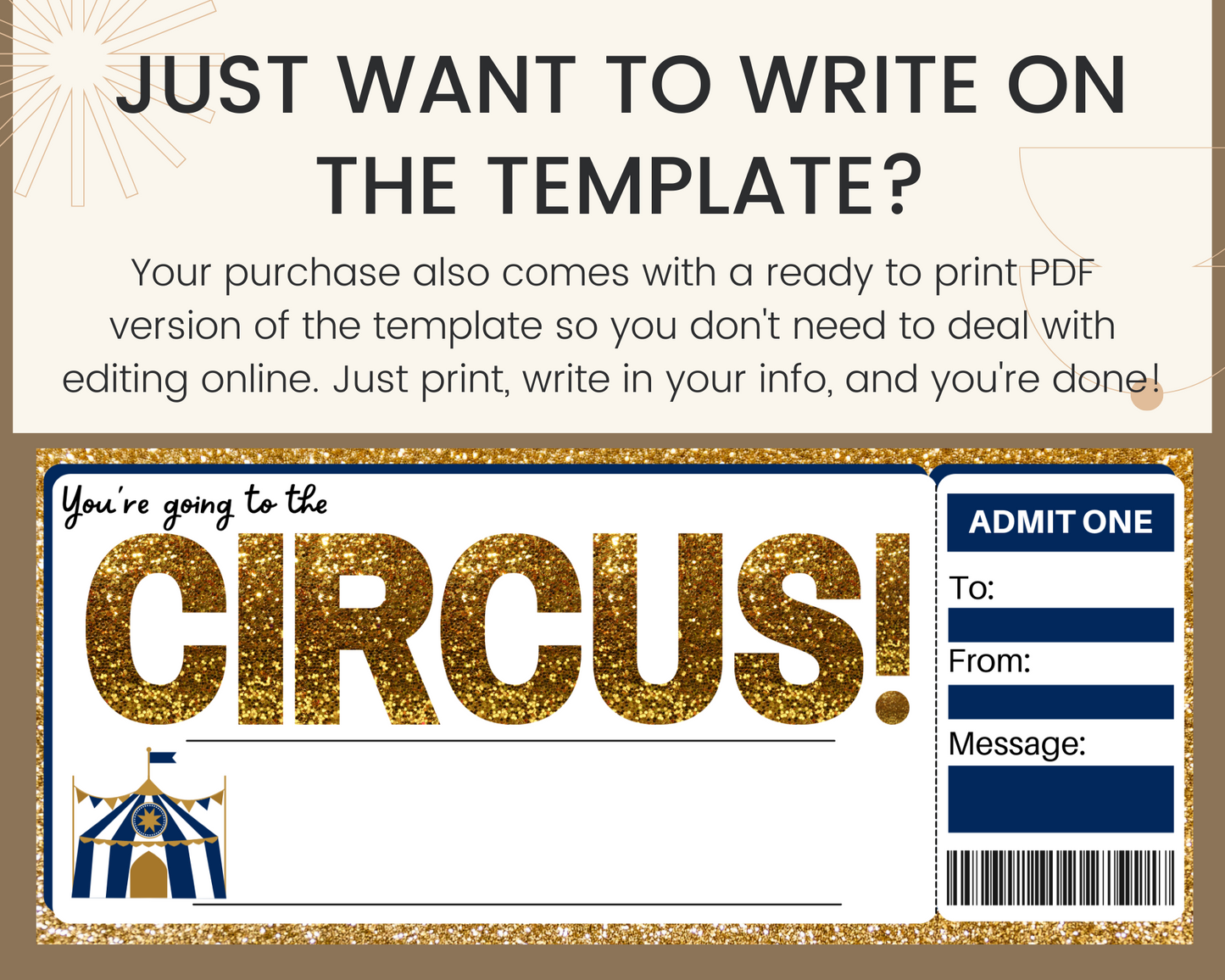 Circus Gift Ticket Template