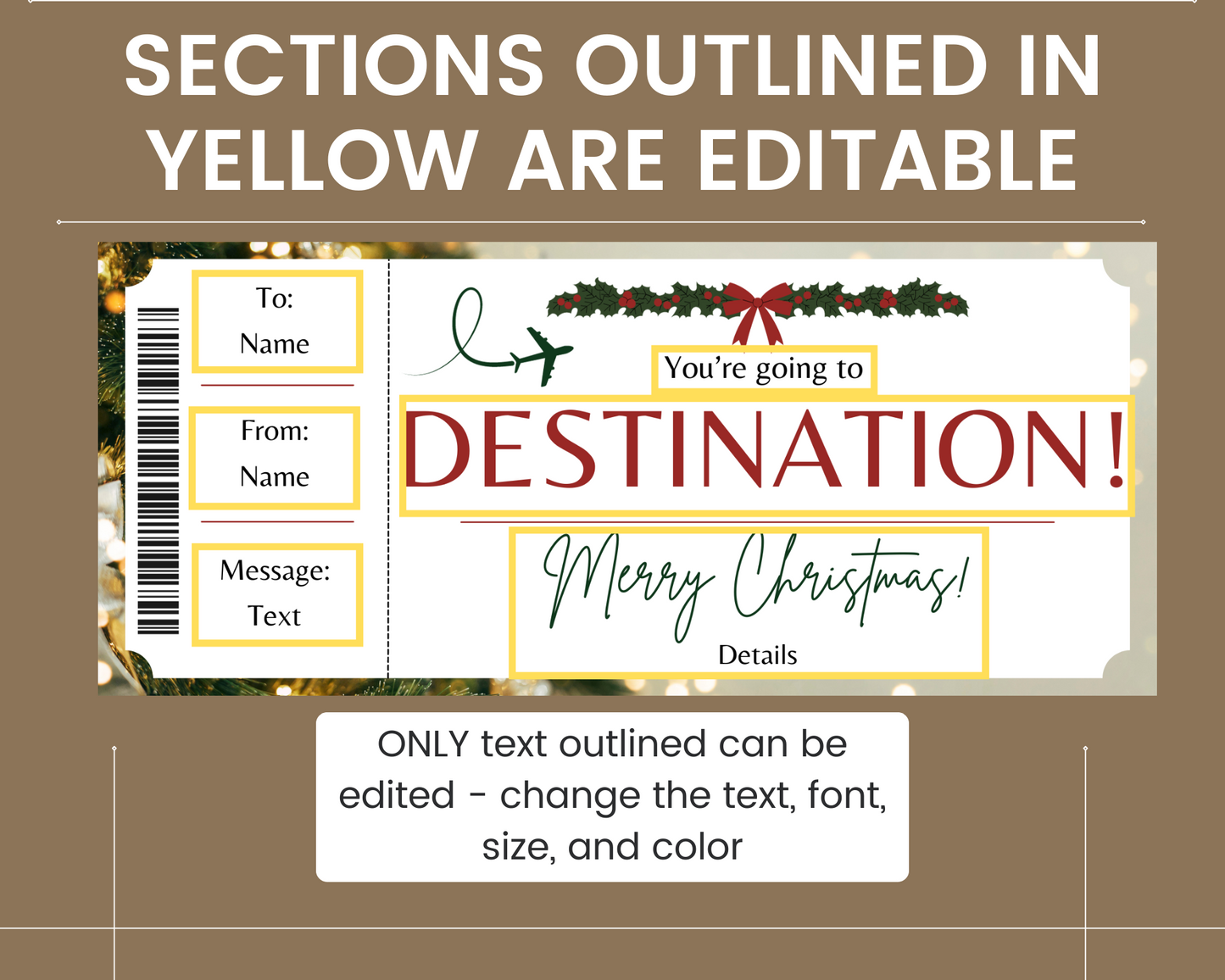 Boarding Pass Template Christmas