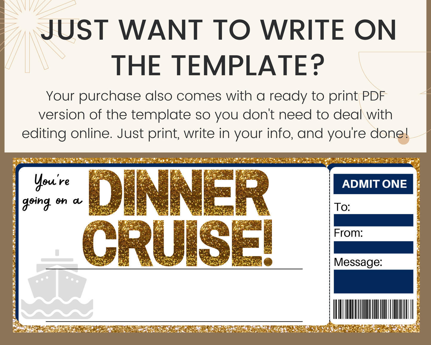 Dinner Cruise Gift Certificate Template