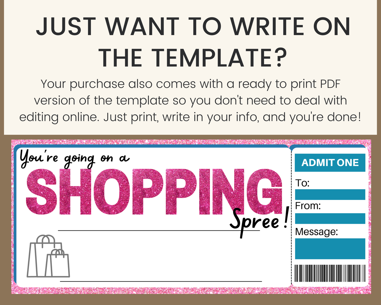 Shopping Spree Gift Ticket