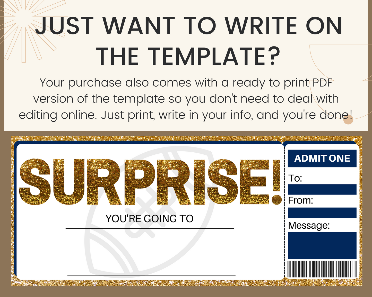 Surprise Football Game Ticket Template