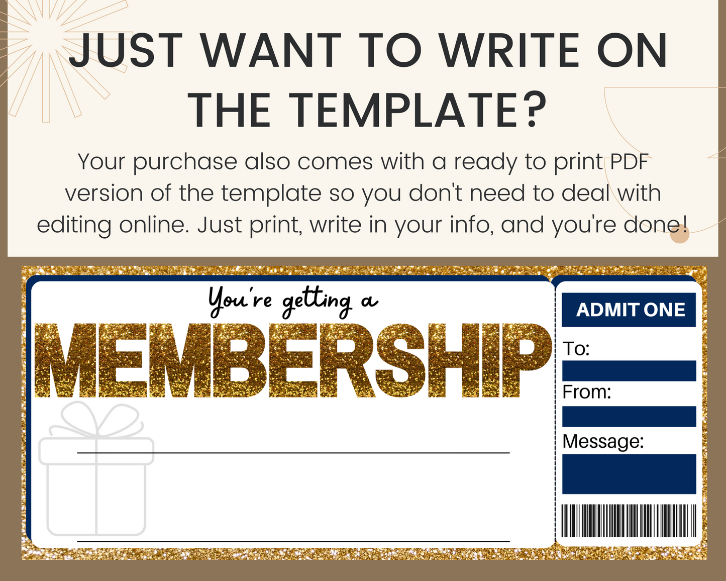 Membership Gift Ticket Template