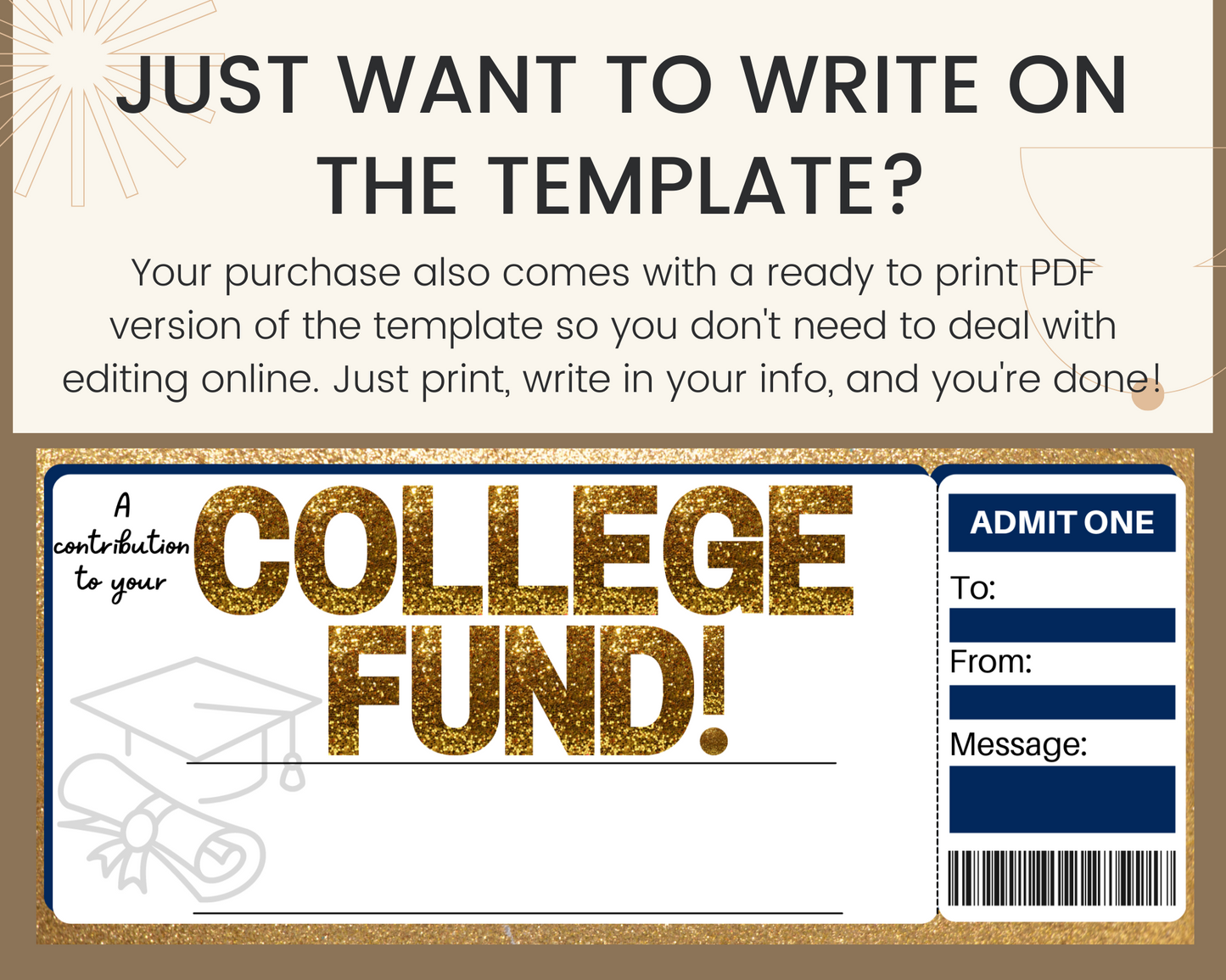 College Fund Gift Certificate Template