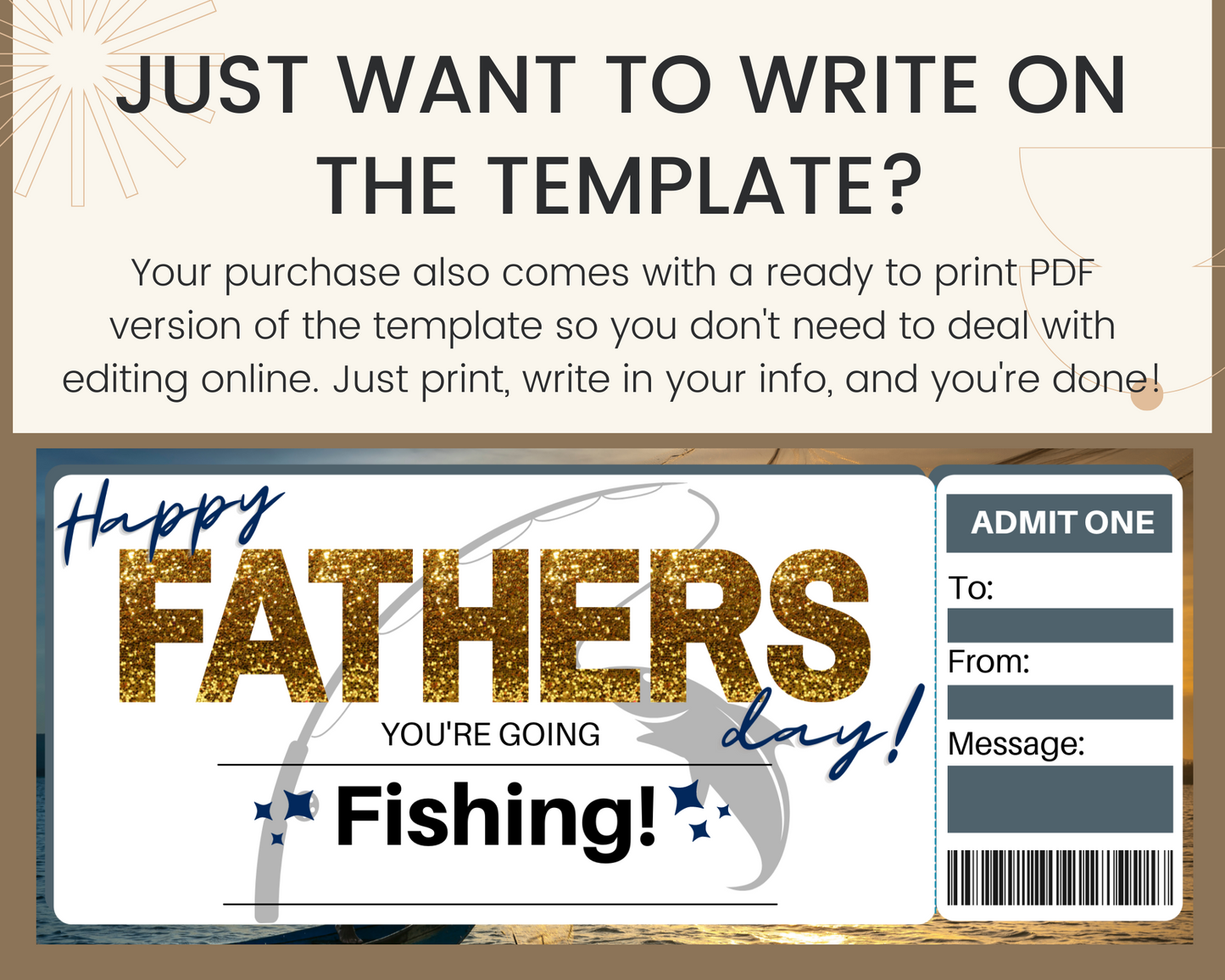 Father's Day Fishing Gift Ticket