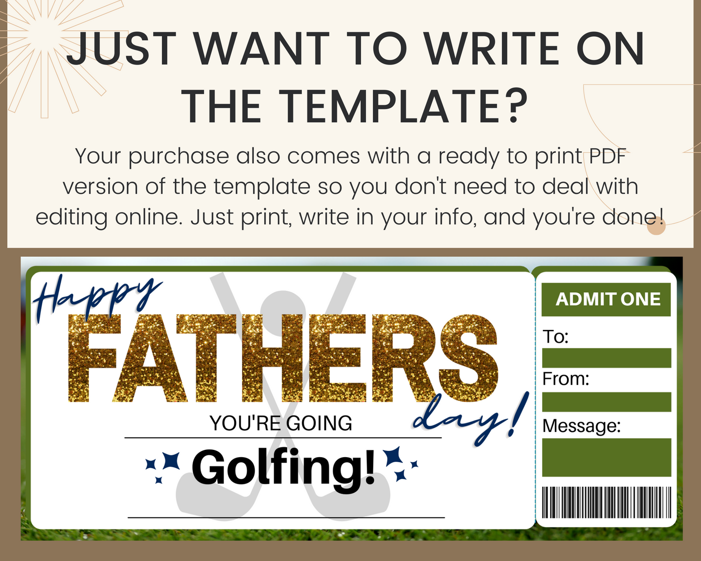 Father's Day Golfing Gift Ticket
