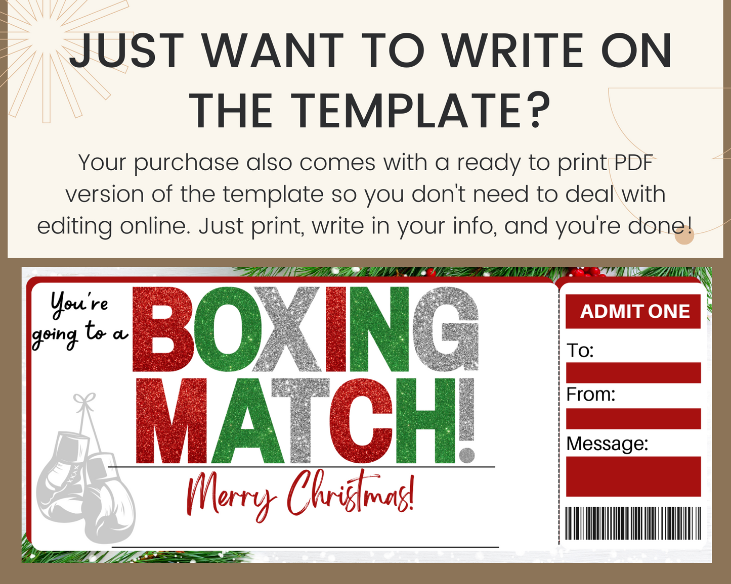 Christmas Boxing Gift Ticket