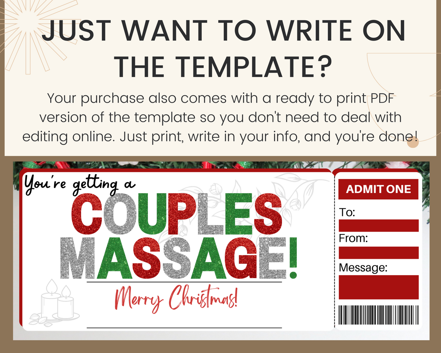 Christmas Couple's Massage Gift Ticket