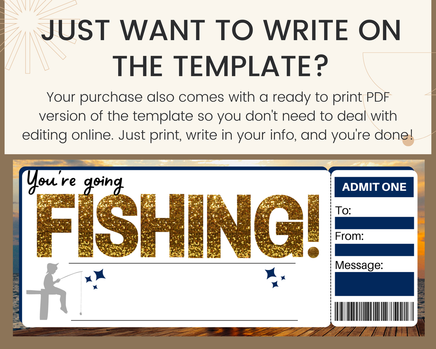 Fishing Gift Ticket Template