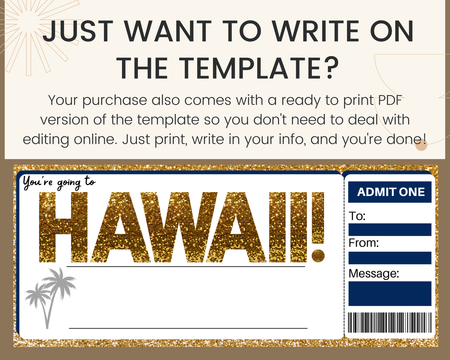 Hawaii Gift Ticket: Surprise Boarding Pass