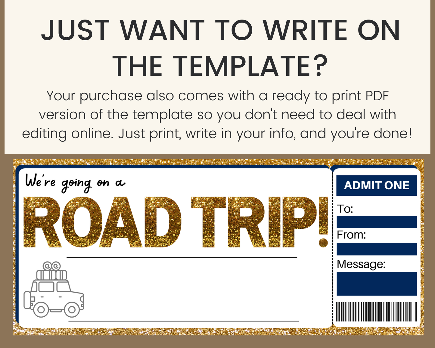 Road Trip Boarding Pass