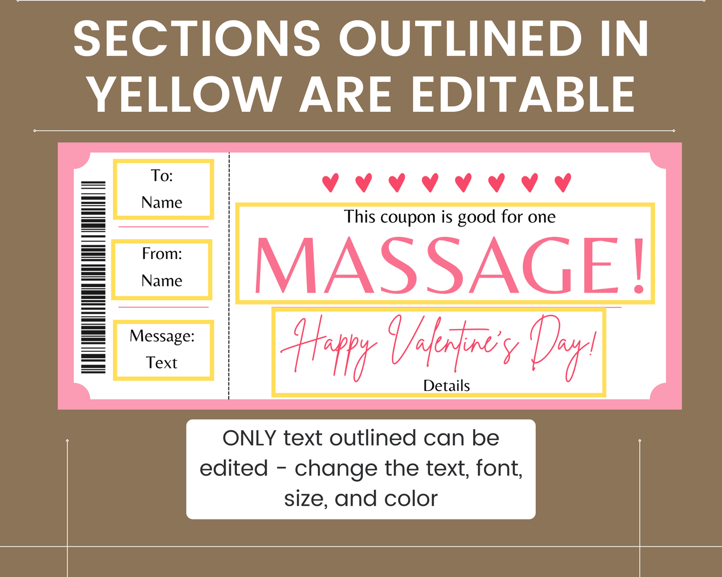 Valentine's Day Massage Gift Certificate Template