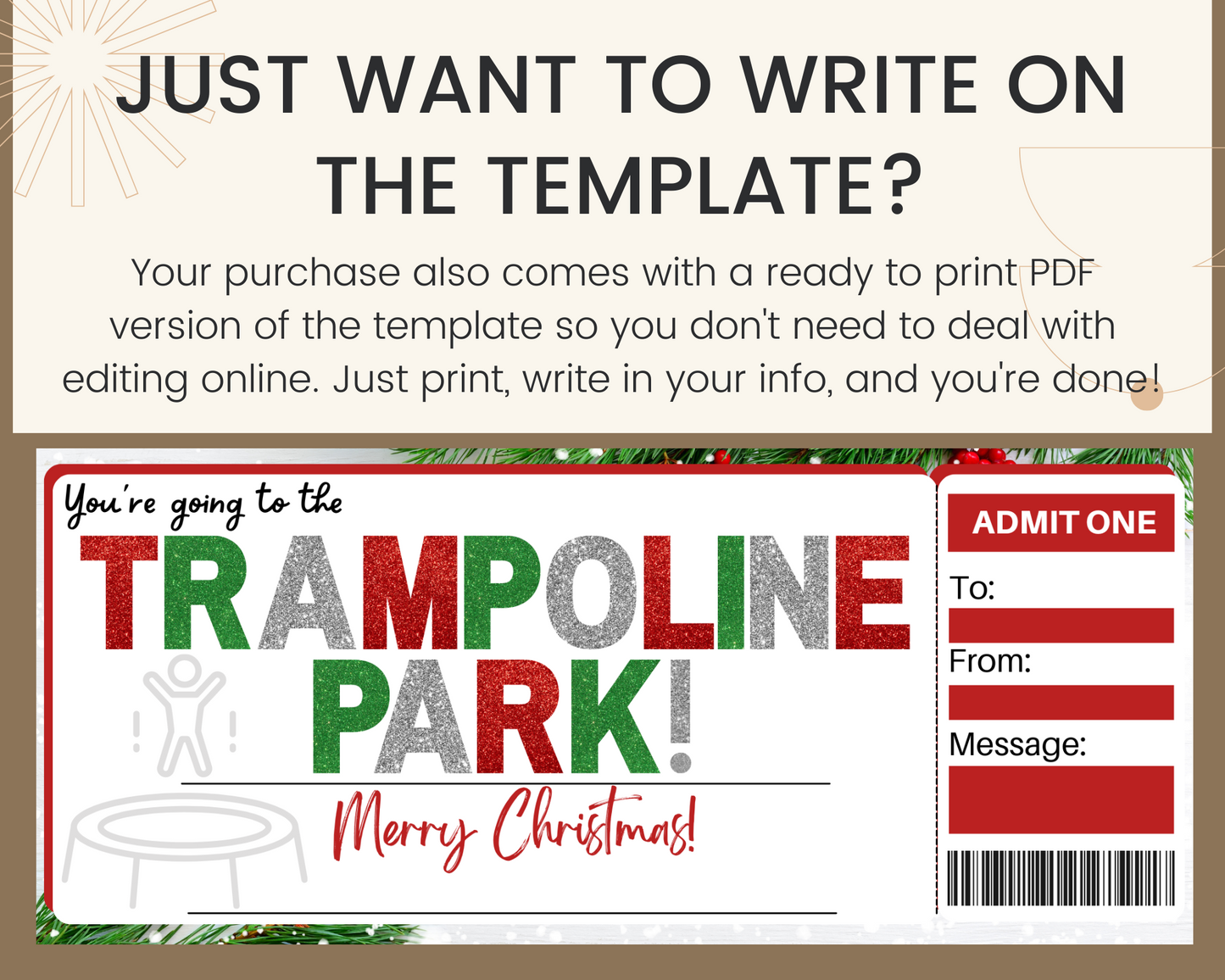 Christmas Trampoline Park Gift Ticket