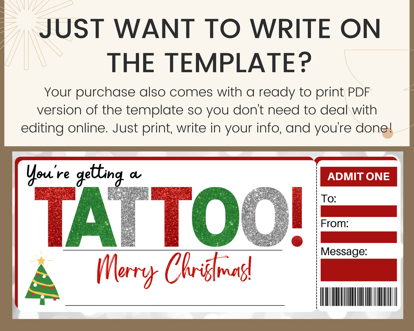 Christmas Tattoo Gift Certificate