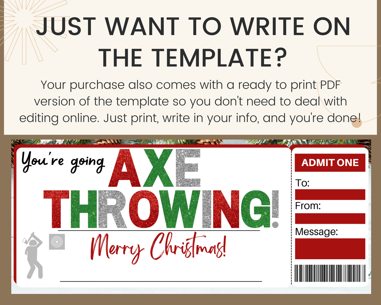 Christmas Axe Throwing Gift Certificate
