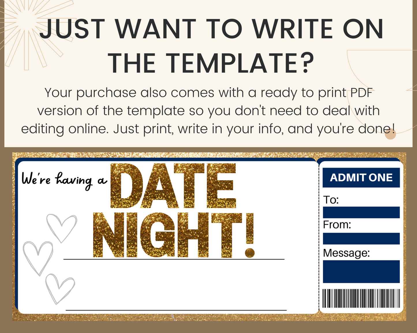 Date Night Gift Ticket Template