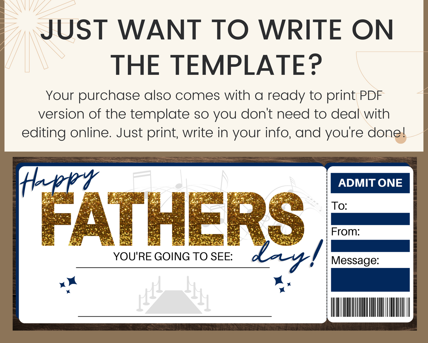 Father's Day Concert Ticket Template