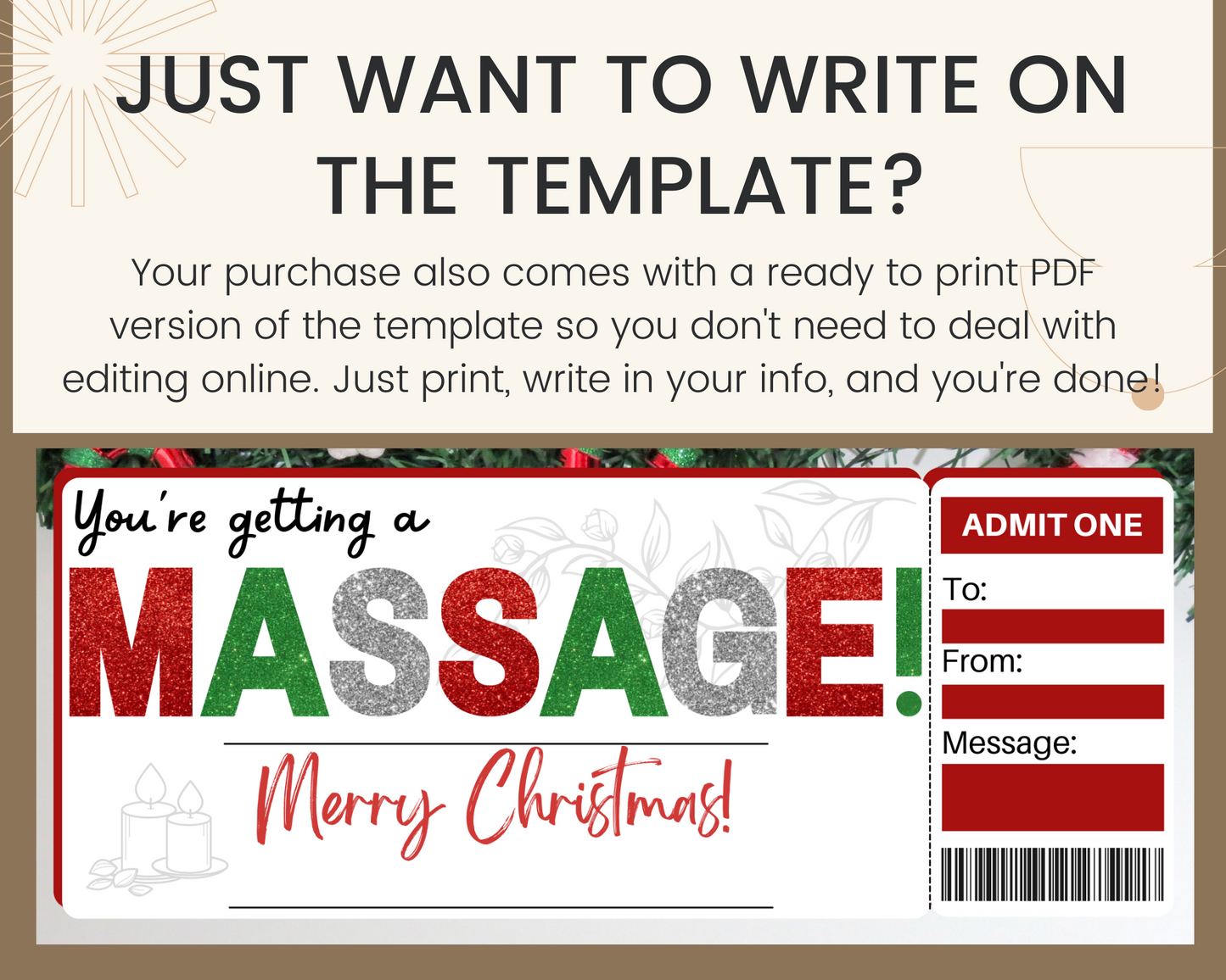 Christmas Massage Gift Certificate