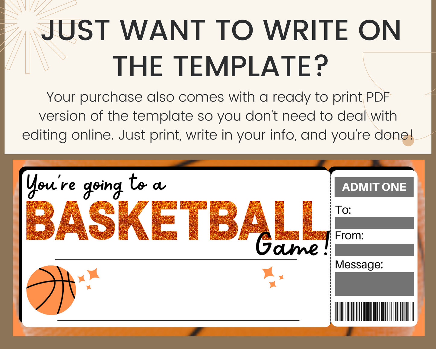Basketball Game Ticket Template