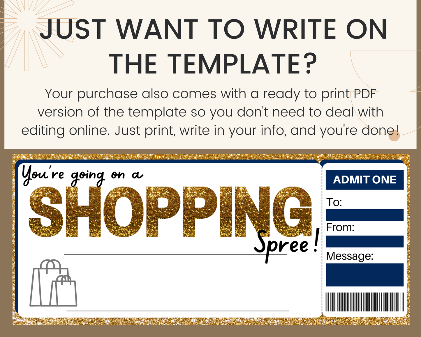 Shopping Spree Gift Certificate Template