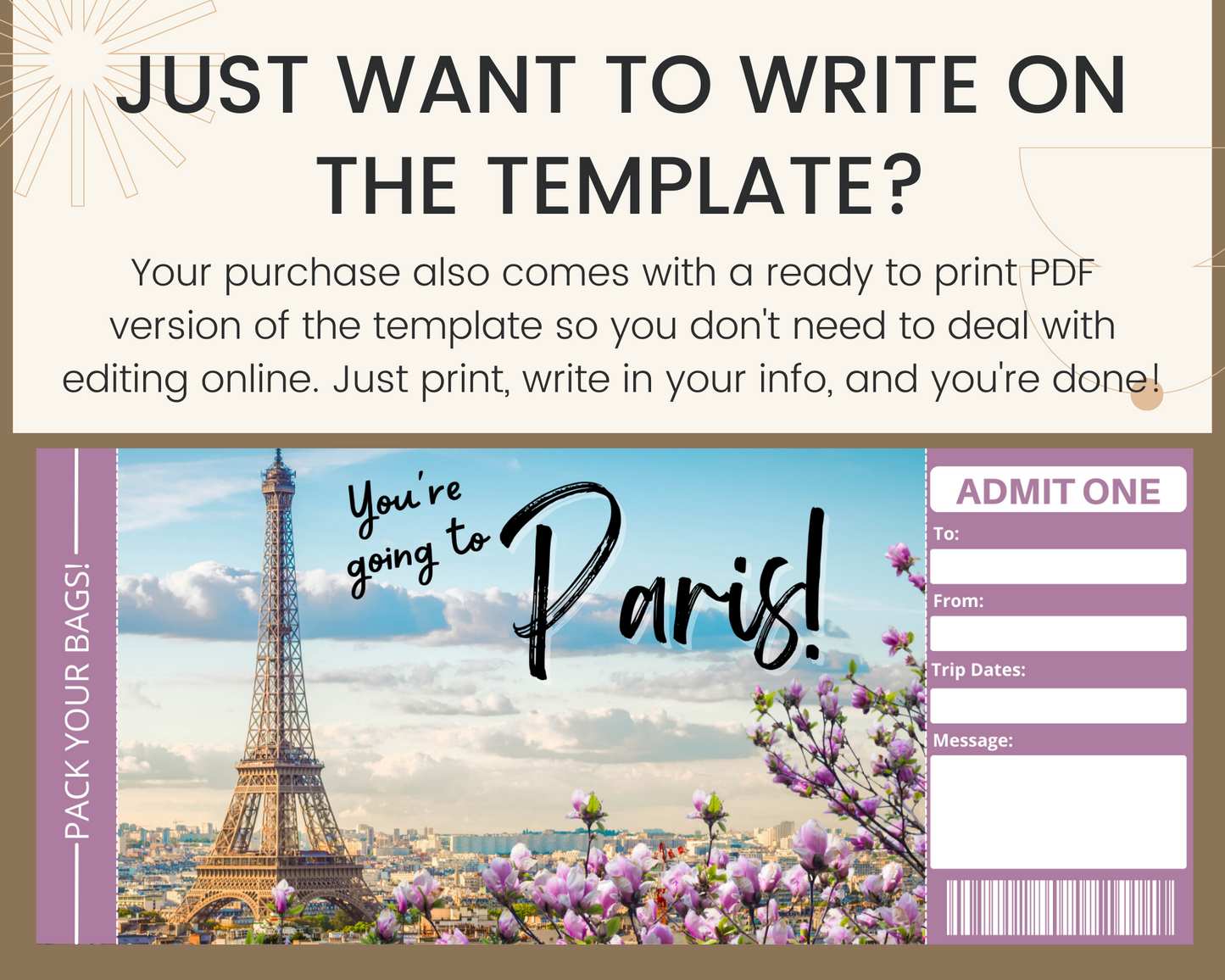 Paris Boarding Pass Template
