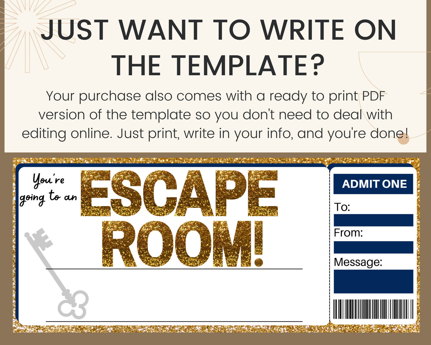 Escape Room Gift Ticket Template