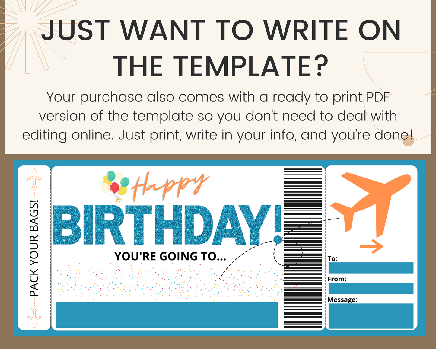 Birthday Boarding Pass Template