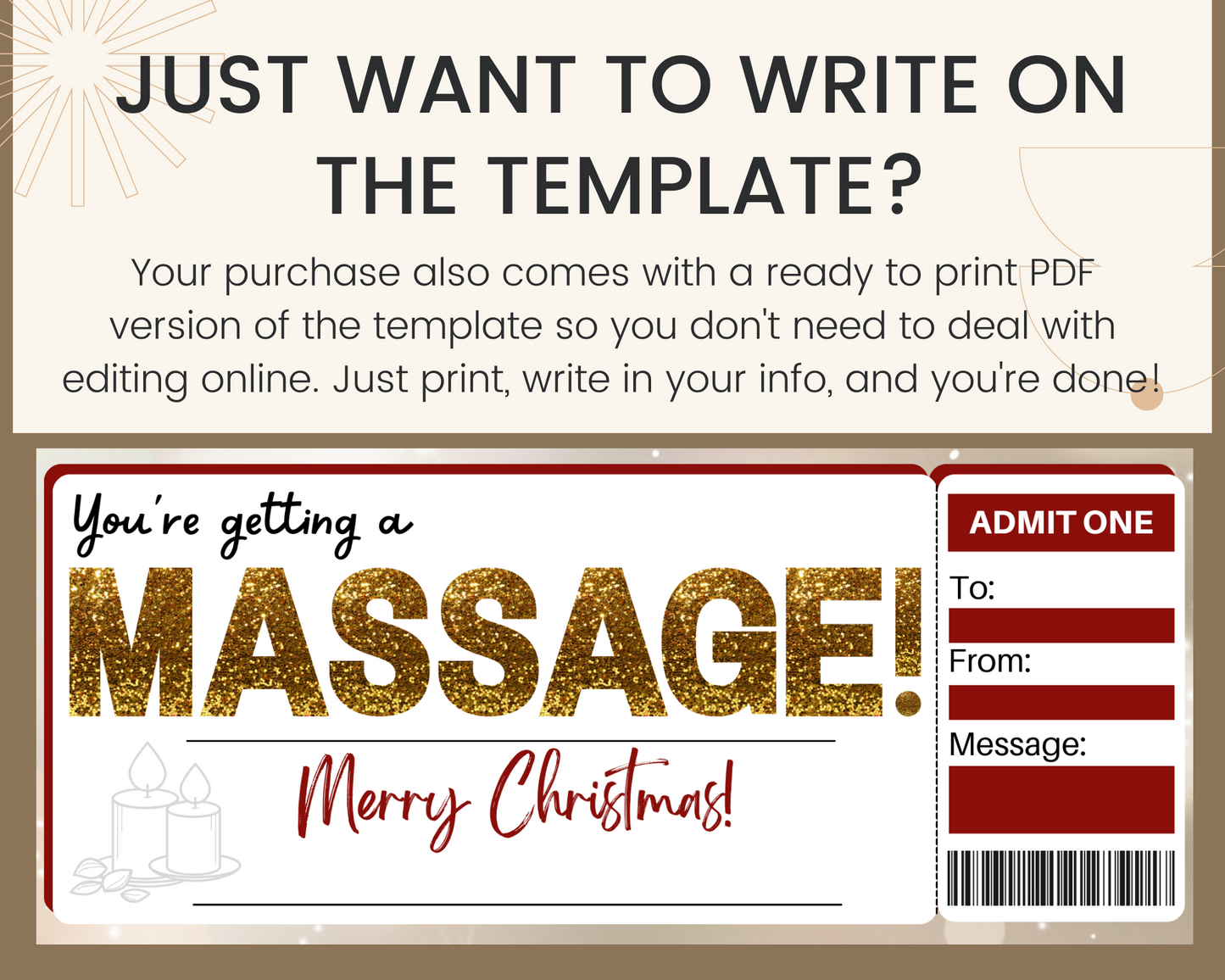 Christmas Massage Gift Certificate Template
