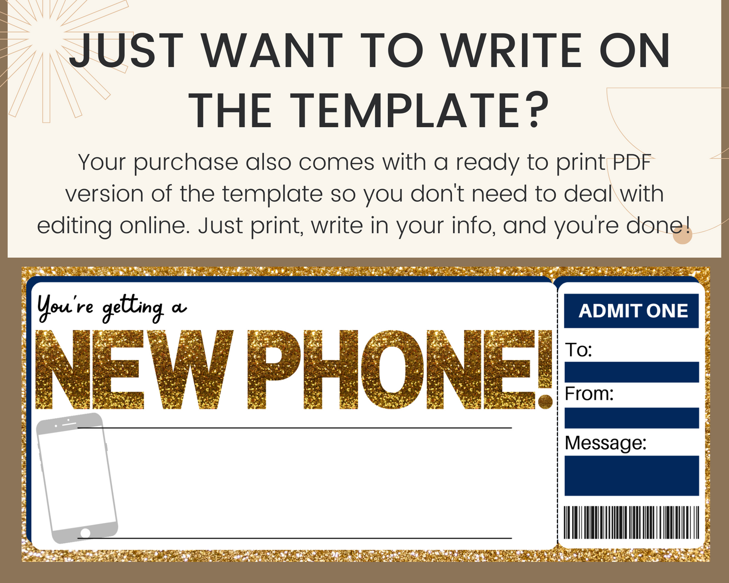 New Phone Gift Certificate Template