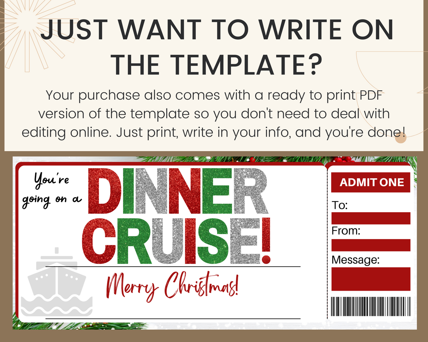 Christmas Dinner Cruise Gift Certificate