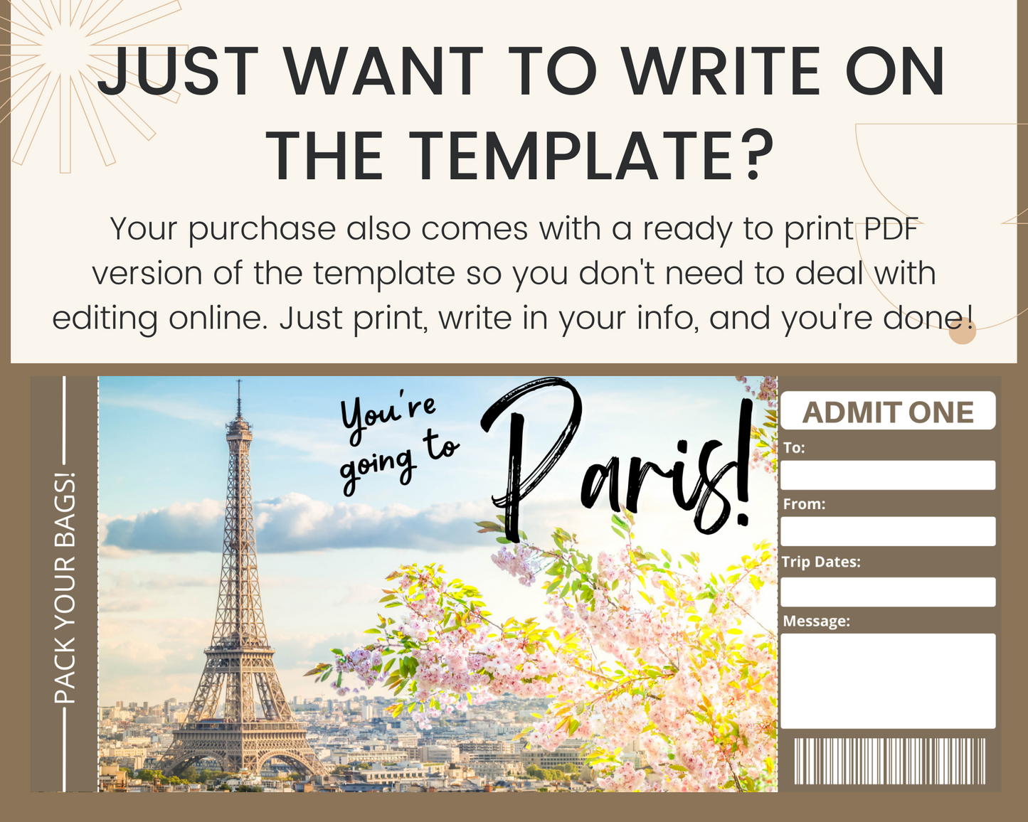 Paris Boarding Pass Template