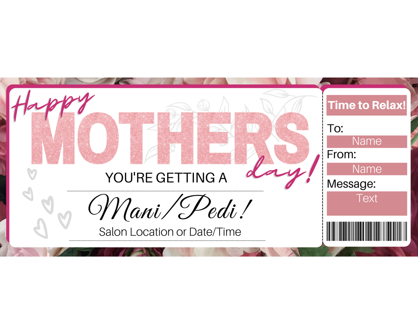 Mother's Day Mani Pedi Gift Ticket
