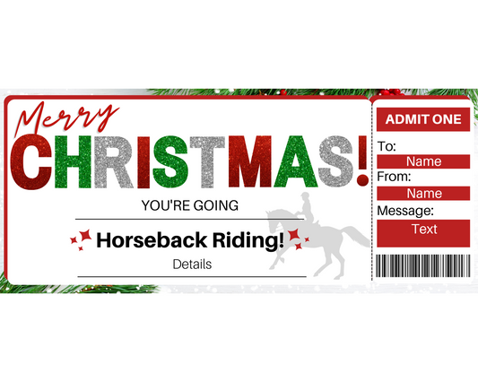 Christmas Horseback Riding Gift Certificate