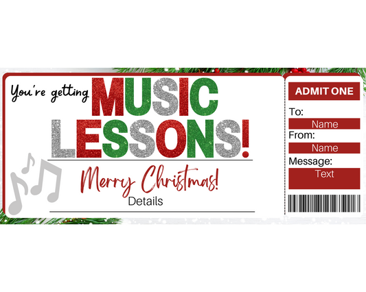 Christmas Music Lessons Gift Certificate