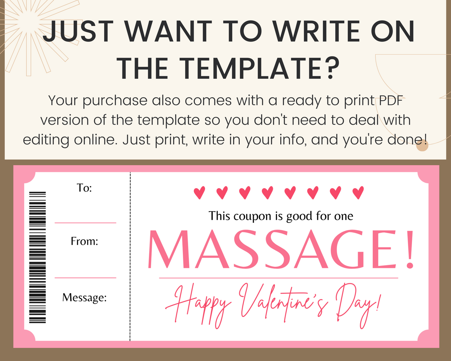 Valentine's Day Massage Gift Certificate Template
