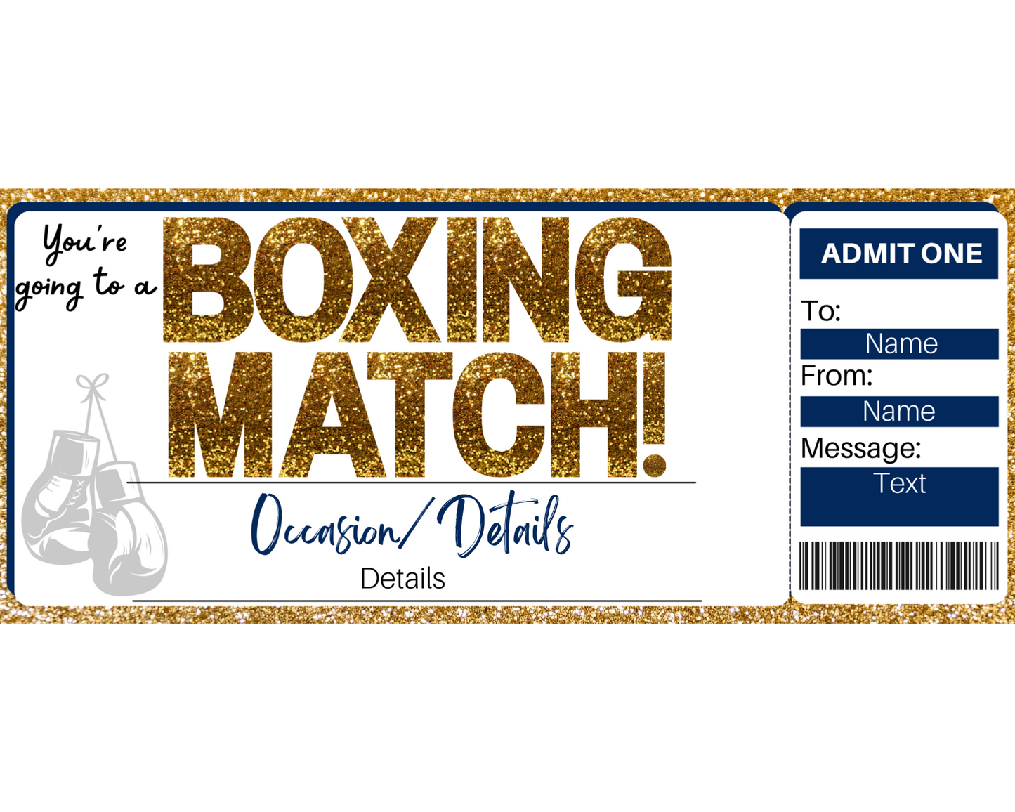 Boxing Match Gift Ticket Template
